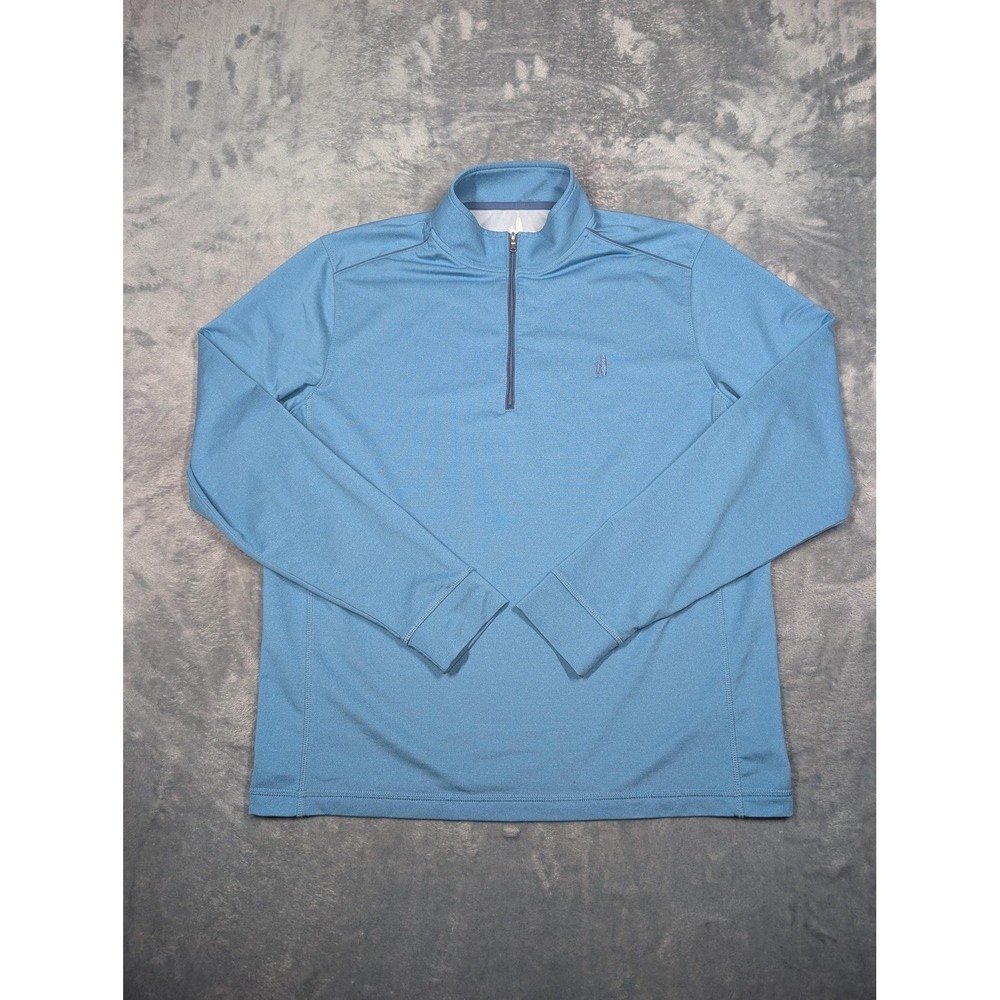 Johnnie-O Pullover Mens Medium Blue Quarter Zip Performance Stretch Golf Top